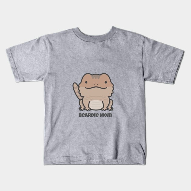 Brown Bearded Dragon Mom Kids T-Shirt by pbanddoodles